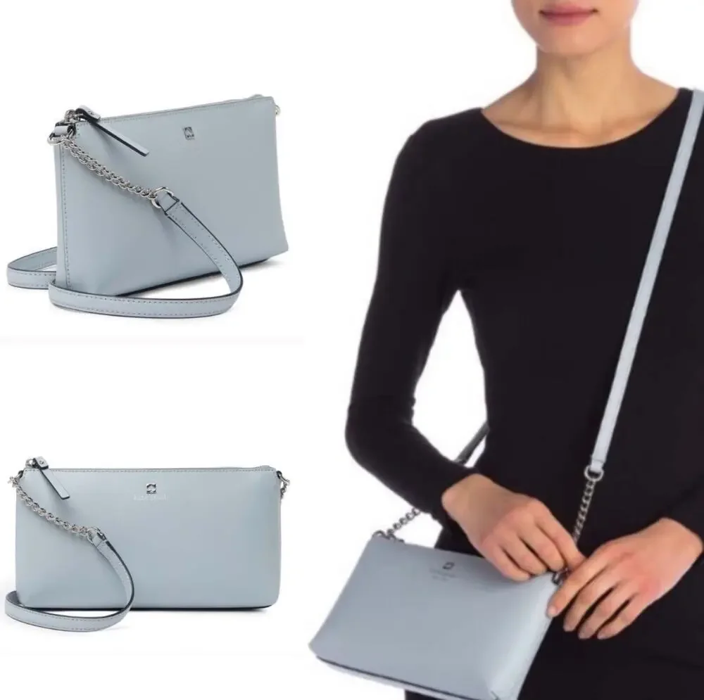 KATE SPADE Declan Sawyer Street Rainy Day Leather Crossbody Bag Blue NWT